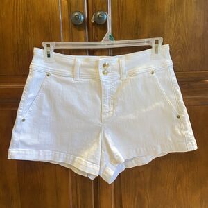 J.Crew Stacked Button Denim Shorts Size 29 White Denim 3” Inseam Nautical Preppy
